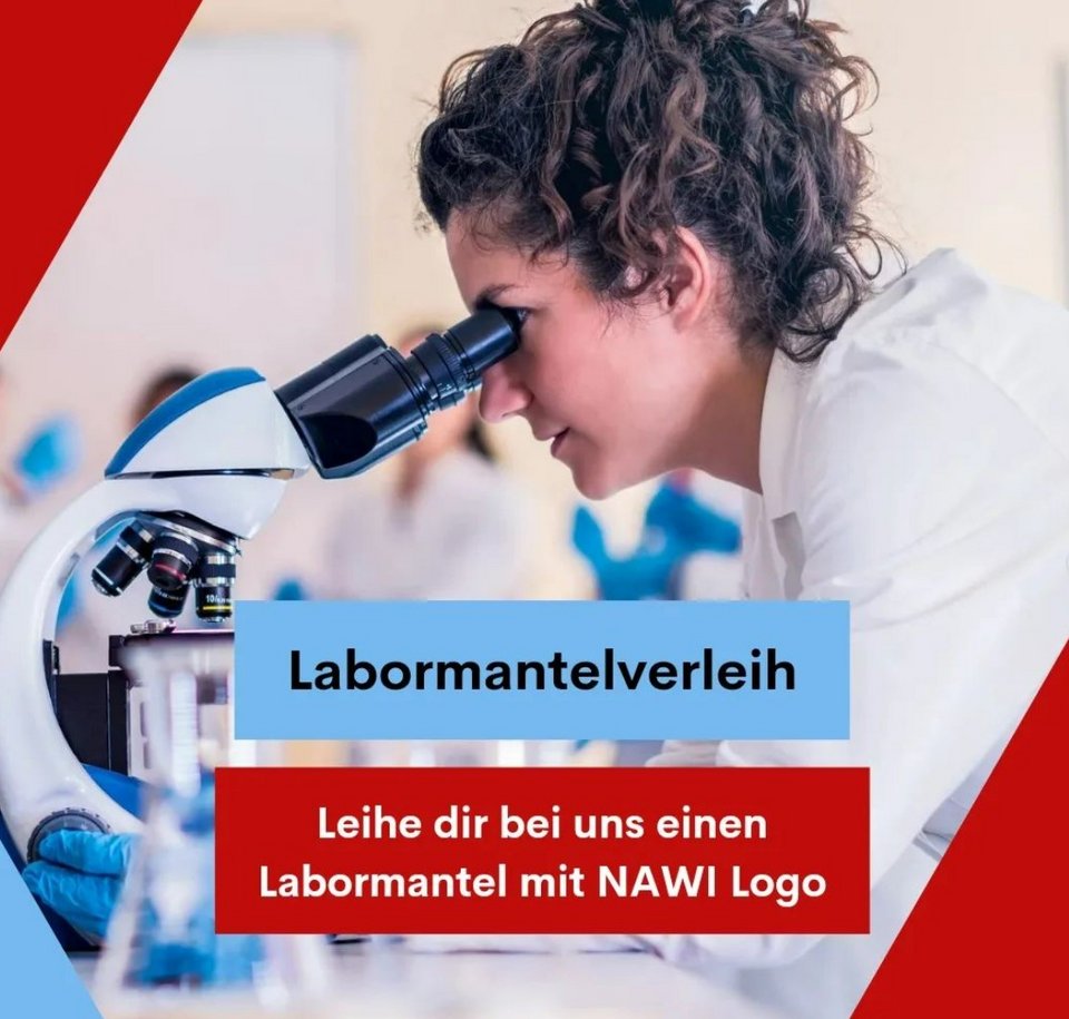 Labormantelverleih Leihe dir bei uns einen Labormantel mit NAWI Logo